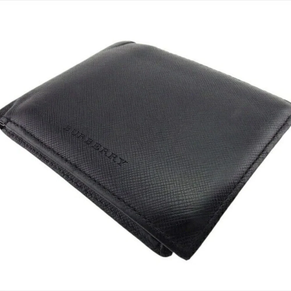 Burberry Bi -fold wallet embossed leather Authentic USED - Picture 5 of 9